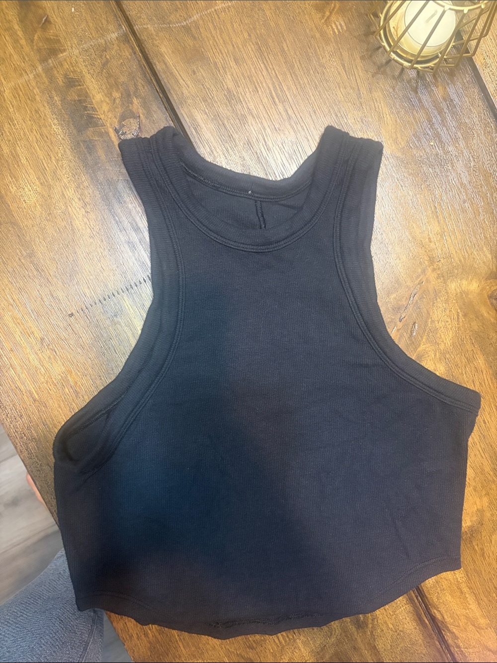 lululemon athletica Black High-Neck Racerback Crop Tank
